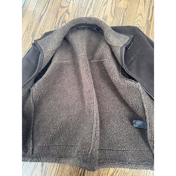impermeable by weatherproof jacket faux suede shearling brown mens vintage XL - Picture 6 of 6